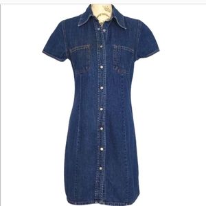 GAP vintage blue shirt sleeves denim dress sz 10